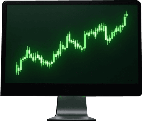Green trending upwards graph