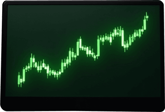 Green trending upwards graph