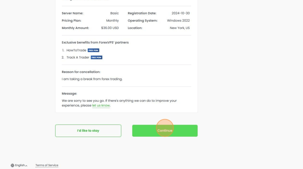 how to cancel your subscription forexvps, cancellation accept 2